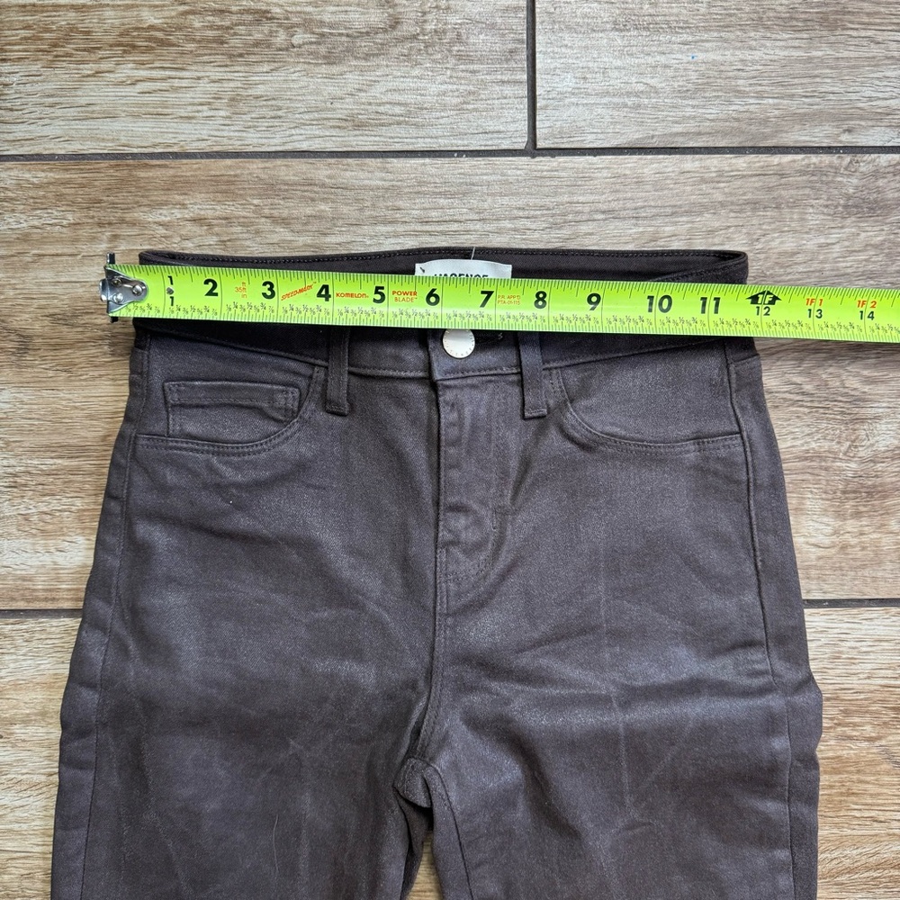 L’agence High Rise Marguerite Skinny Espresso Brown Coated Size 24 Stretch Jeans - Picture 10 of 12